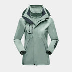 3-in-1 Waterproof Ski Jacket Women's Hooded Fleece Liner Black – Winter, Outdoor, Skiing