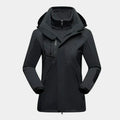 3-in-1 Waterproof Ski Jacket Women's Hooded Fleece Liner Black – Winter, Outdoor, Skiing