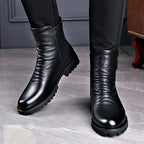 Ankle Boots Black Leather Side Zip Men's – Casual, Office, Gift · Faylori