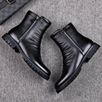 Ankle Boots Black Leather Side Zip Men's – Casual, Office, Gift · Faylori
