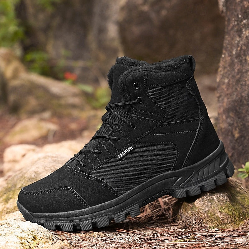 Ankle Boots Fleece-Lined Suede Men's – Hiking, Outdoor, Winter, Casual, Trail Ready