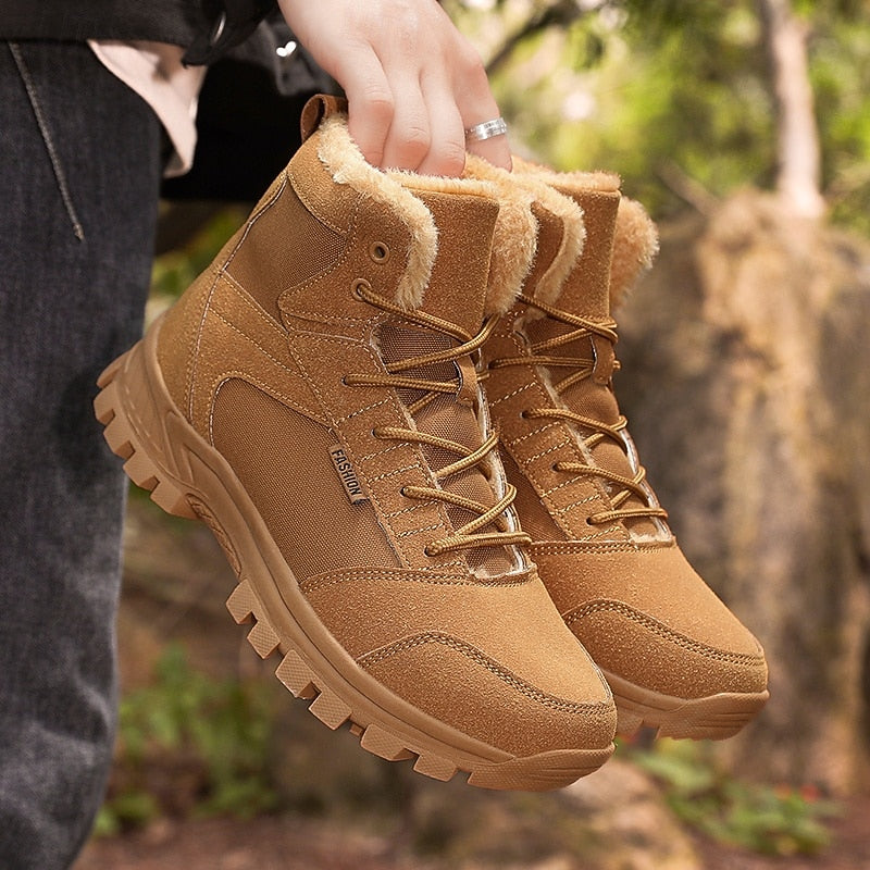 Ankle Boots Fleece-Lined Suede Men's – Hiking, Outdoor, Winter, Casual, Trail Ready