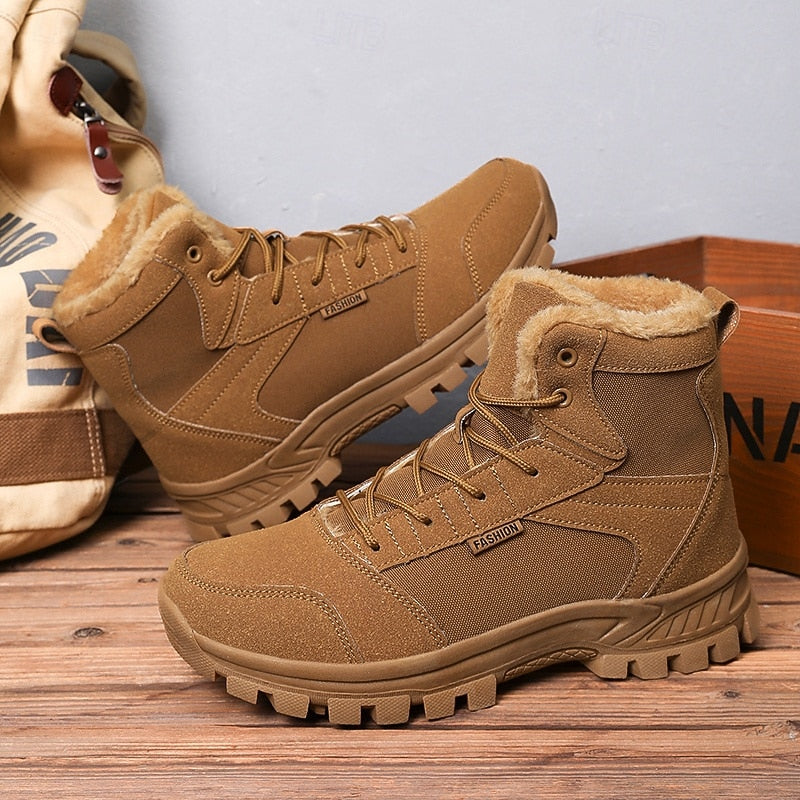 Ankle Boots Fleece-Lined Suede Men's – Hiking, Outdoor, Winter, Casual, Trail Ready