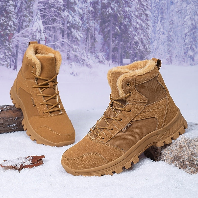 Ankle Boots Fleece-Lined Suede Men's – Hiking, Outdoor, Winter, Casual, Trail Ready