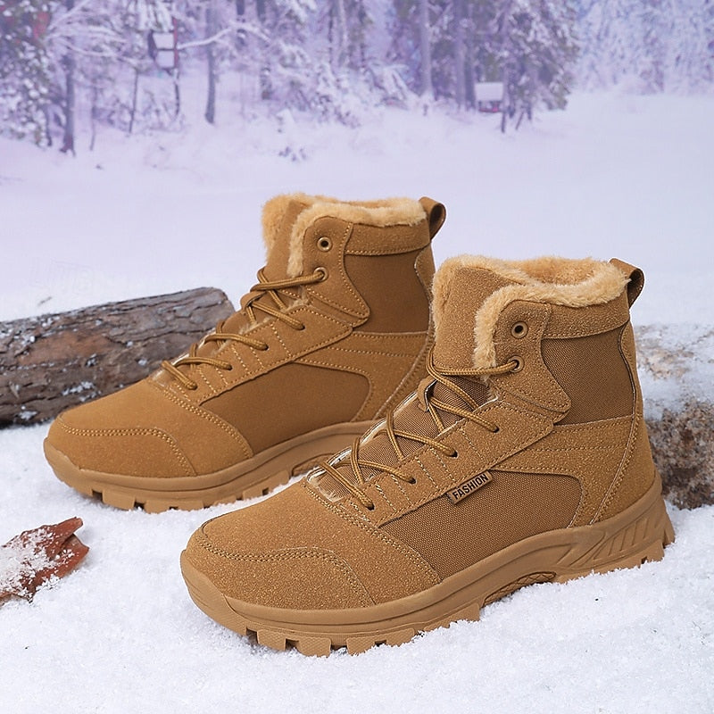 Ankle Boots Fleece-Lined Suede Men's – Hiking, Outdoor, Winter, Casual, Trail Ready