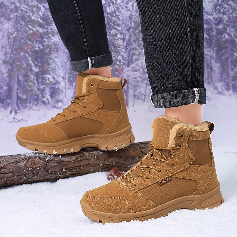 Ankle Boots Fleece-Lined Suede Men's – Hiking, Outdoor, Winter, Casual, Trail Ready
