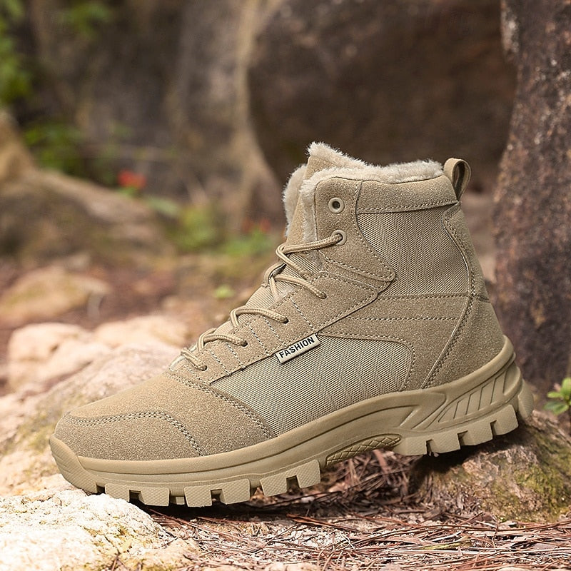Ankle Boots Fleece-Lined Suede Men's – Hiking, Outdoor, Winter, Casual, Trail Ready
