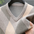 Argyle V-Neck Sweater Men's Knitted Pullover – Casual, Office · Faylori