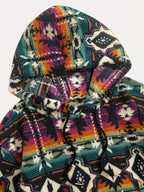 Aztec Pattern Fleece Hoodie Men's Fluffy Pullover with Kangaroo Pocket – Casual, Gift