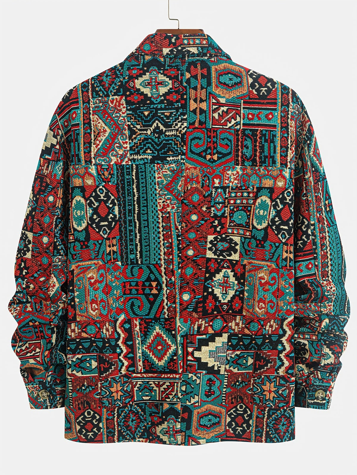 Aztec Print Jacket Men's Lapel Full-Zip Long Sleeve – Casual, Holiday · Faylori