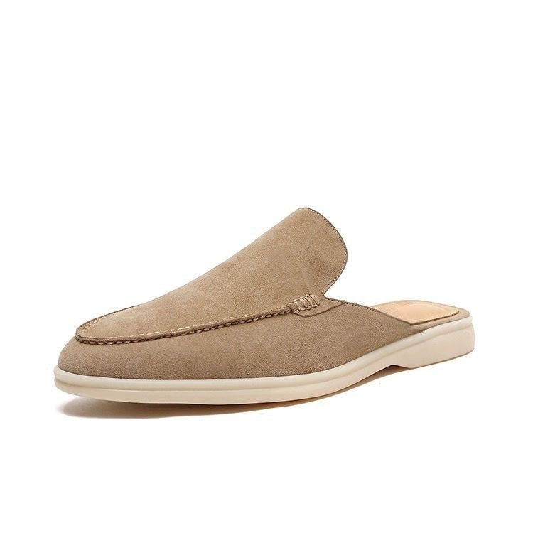Backless Loafer Mules Men's Slip-On Black Suede Style Shoes – Office, Holiday, Gift