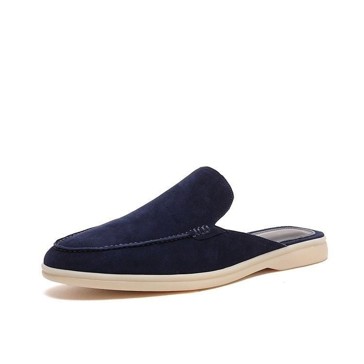 Backless Loafer Mules Men's Slip-On Black Suede Style Shoes – Office, Holiday, Gift