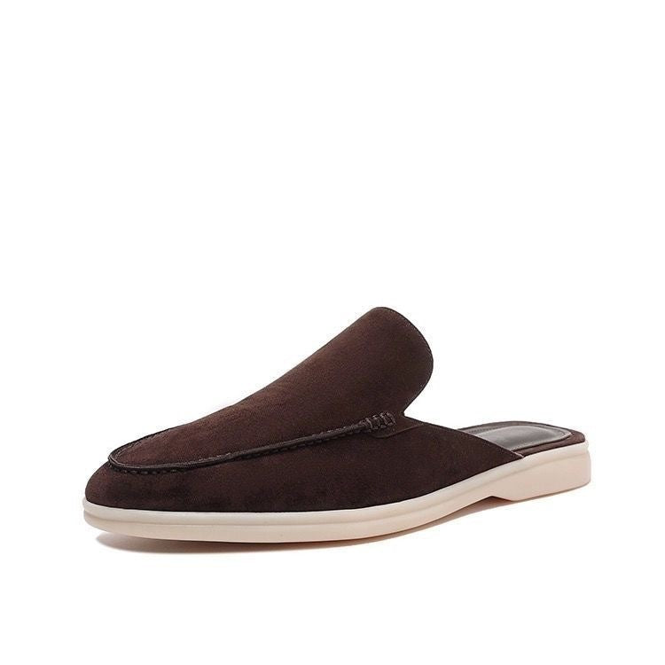 Backless Loafer Mules Men's Slip-On Black Suede Style Shoes – Office, Holiday, Gift