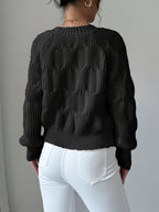 Cable Knit Cardigan Women's Pink Bow-Detail V-Neck Button-Up Long Sleeve Sweater – Casual, Office, Gift