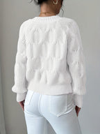 Cable Knit Cardigan Women's Pink Bow-Detail V-Neck Button-Up Long Sleeve Sweater – Casual, Office, Gift