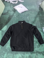 Cable Knit Henley Sweater Men's Beige Stand Collar Button Pullover with Elbow Patches – Casual, Office