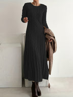 Cable-Knit Maxi Dress Long Sleeve Women's – Casual, Office, Holiday, Gift · Faylori