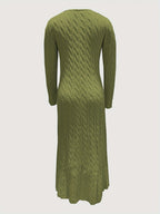 Cable-Knit Maxi Dress Long Sleeve Women's – Casual, Office, Holiday, Gift · Faylori