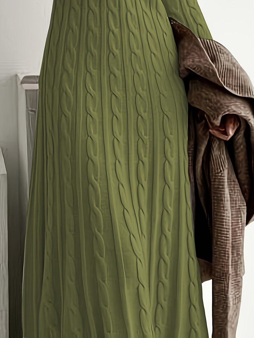 Cable-Knit Maxi Dress Long Sleeve Women's – Casual, Office, Holiday, Gift · Faylori