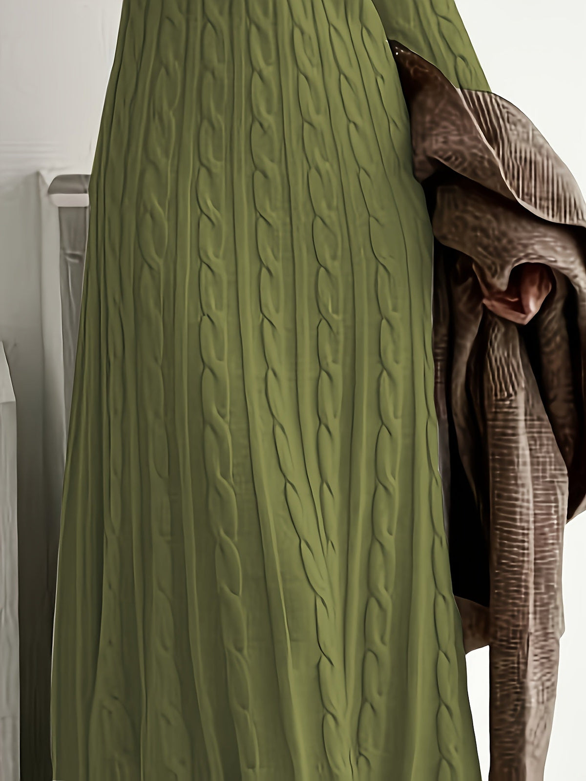 Cable-Knit Maxi Dress Long Sleeve Women's – Casual, Office, Holiday, Gift · Faylori