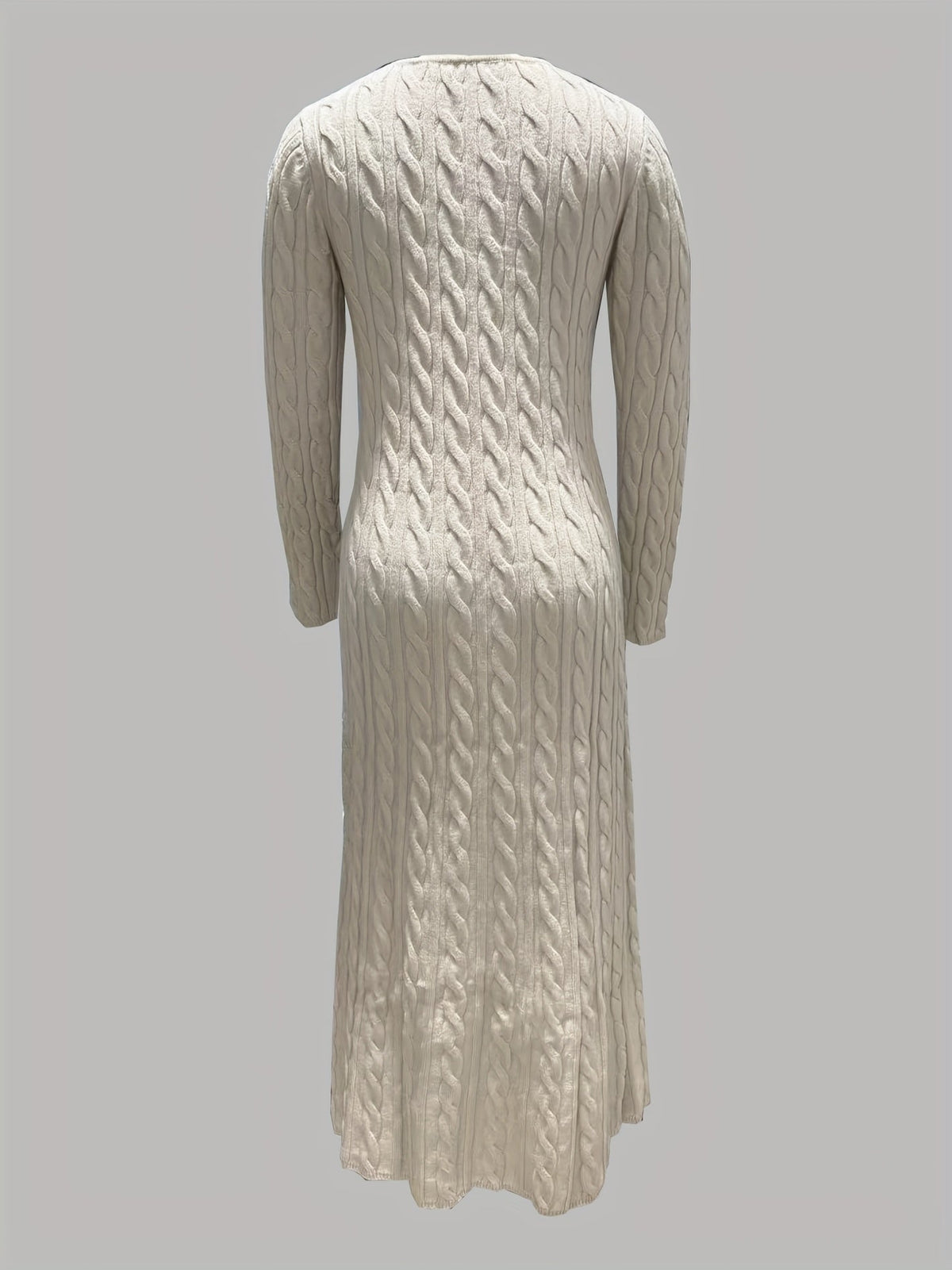 Cable-Knit Maxi Dress Long Sleeve Women's – Casual, Office, Holiday, Gift · Faylori