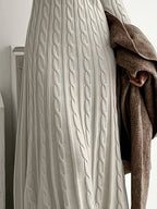 Cable-Knit Maxi Dress Long Sleeve Women's – Casual, Office, Holiday, Gift · Faylori