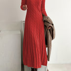 Cable-Knit Maxi Dress Long Sleeve Women's – Casual, Office, Holiday, Gift · Faylori