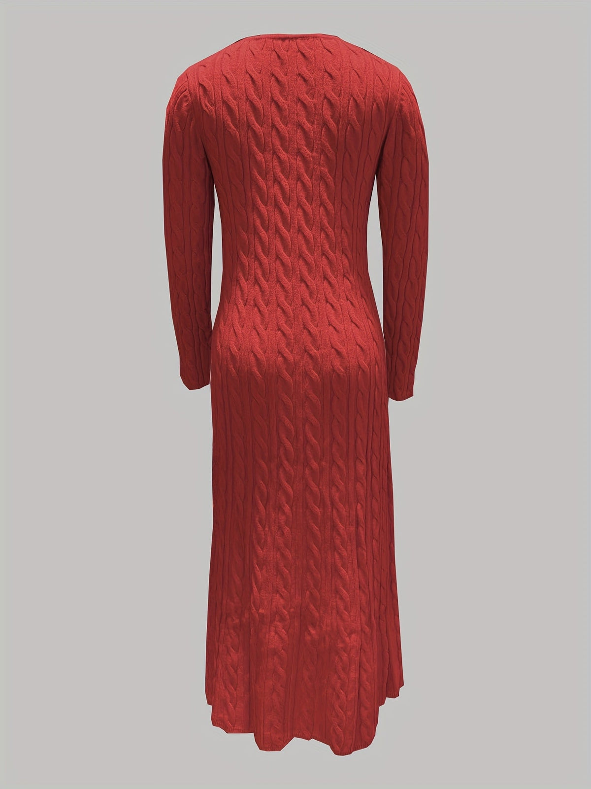 Cable-Knit Maxi Dress Long Sleeve Women's – Casual, Office, Holiday, Gift · Faylori