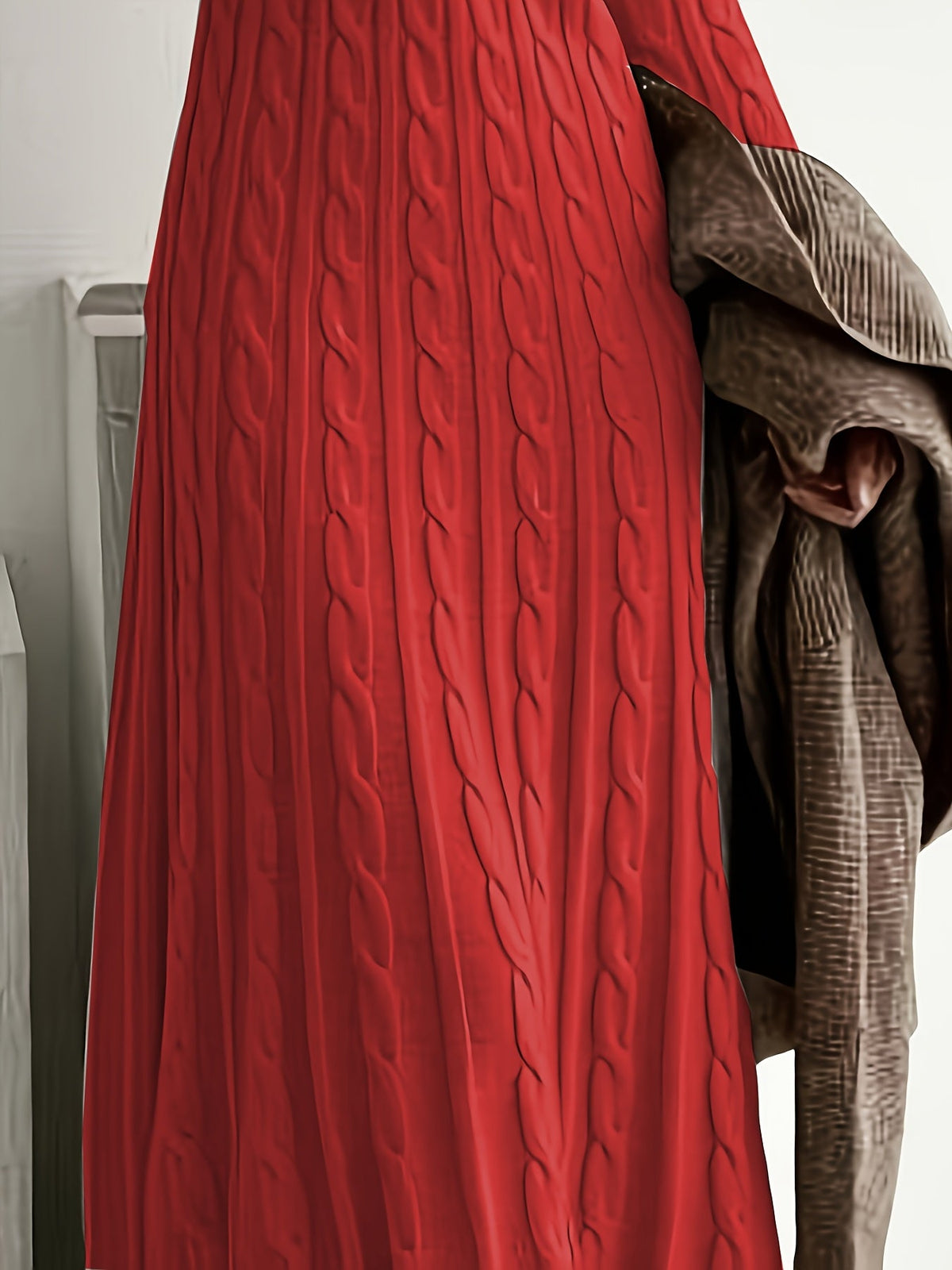 Cable-Knit Maxi Dress Long Sleeve Women's – Casual, Office, Holiday, Gift · Faylori