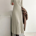 Cable-Knit Maxi Dress Long Sleeve Women's – Casual, Office, Holiday, Gift · Faylori