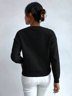 Cable Knit Sweater Women's Pink Long Sleeve Chunky Pullover – Casual, Winter Layering
