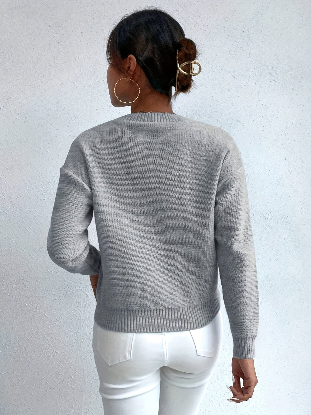 Cable Knit Sweater Women's Pink Long Sleeve Chunky Pullover – Casual, Winter Layering