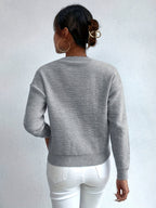 Cable Knit Sweater Women's Pink Long Sleeve Chunky Pullover – Casual, Winter Layering
