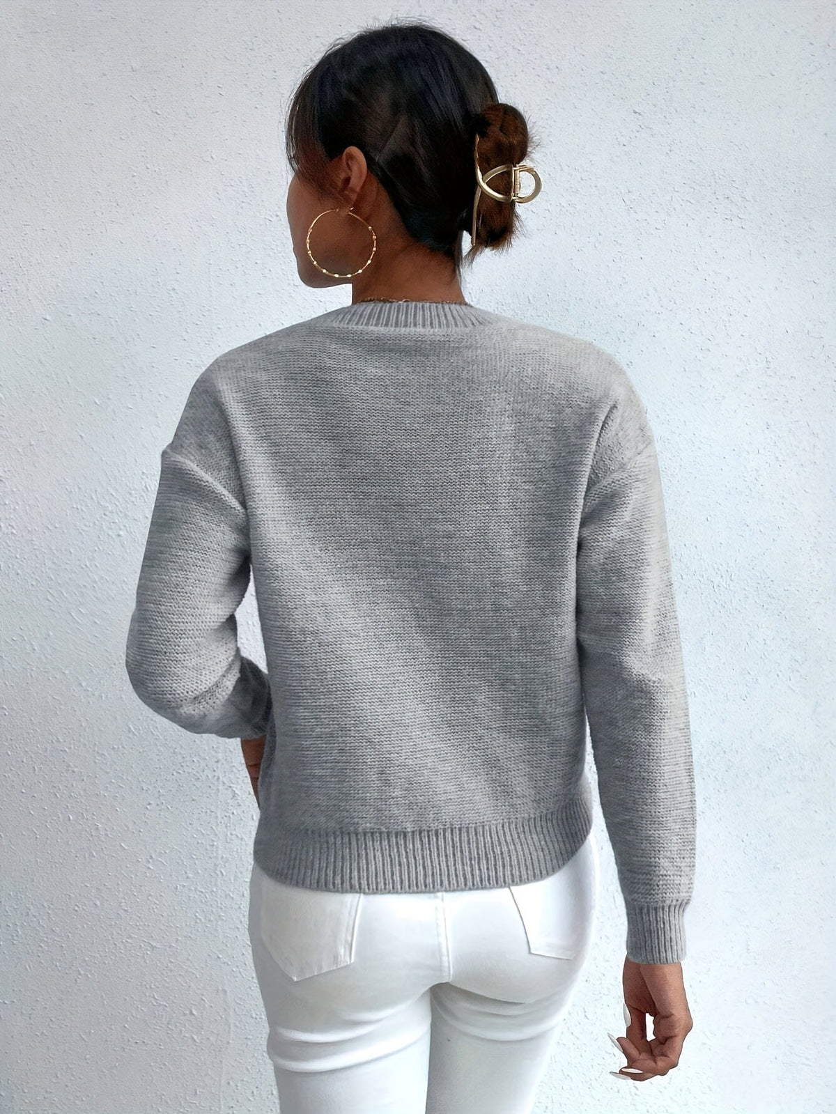 Cable Knit Sweater Women's Pink Long Sleeve Chunky Pullover – Casual, Winter Layering