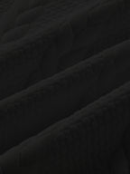 Cable Knit Textured Crew Neck Sweatshirt Black Men's Long Sleeve Pullover – Casual, Office