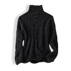 Cable-Knit Turtleneck Sweater Women's Light Blue Relaxed Fit Pullover – Casual, Office, Winter, Gift