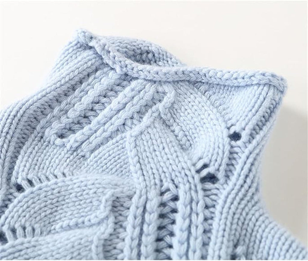 Cable-Knit Turtleneck Sweater Women's Light Blue Relaxed Fit Pullover – Casual, Office, Winter, Gift