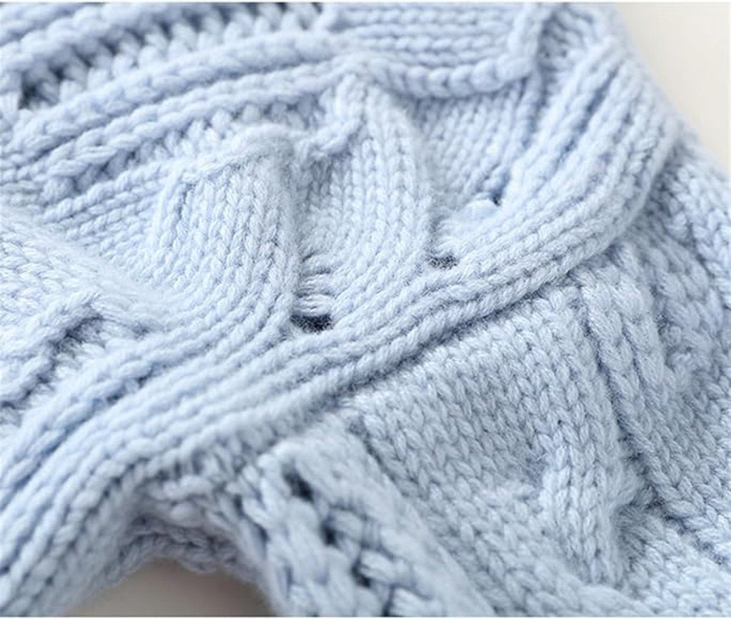 Cable-Knit Turtleneck Sweater Women's Light Blue Relaxed Fit Pullover – Casual, Office, Winter, Gift