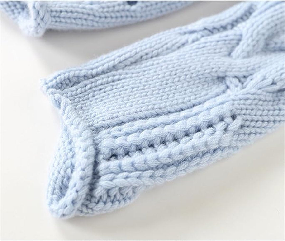 Cable-Knit Turtleneck Sweater Women's Light Blue Relaxed Fit Pullover – Casual, Office, Winter, Gift