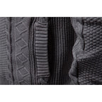 Cable Knit Zip-Up Cardigan Men's Stand Collar Sweater Jacket – Casual, Office, Gift