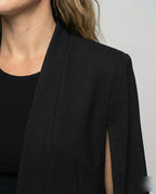 Cape Blazer Women's White Collarless Open-Front Jacket – Office, Evening, Wedding, Gift