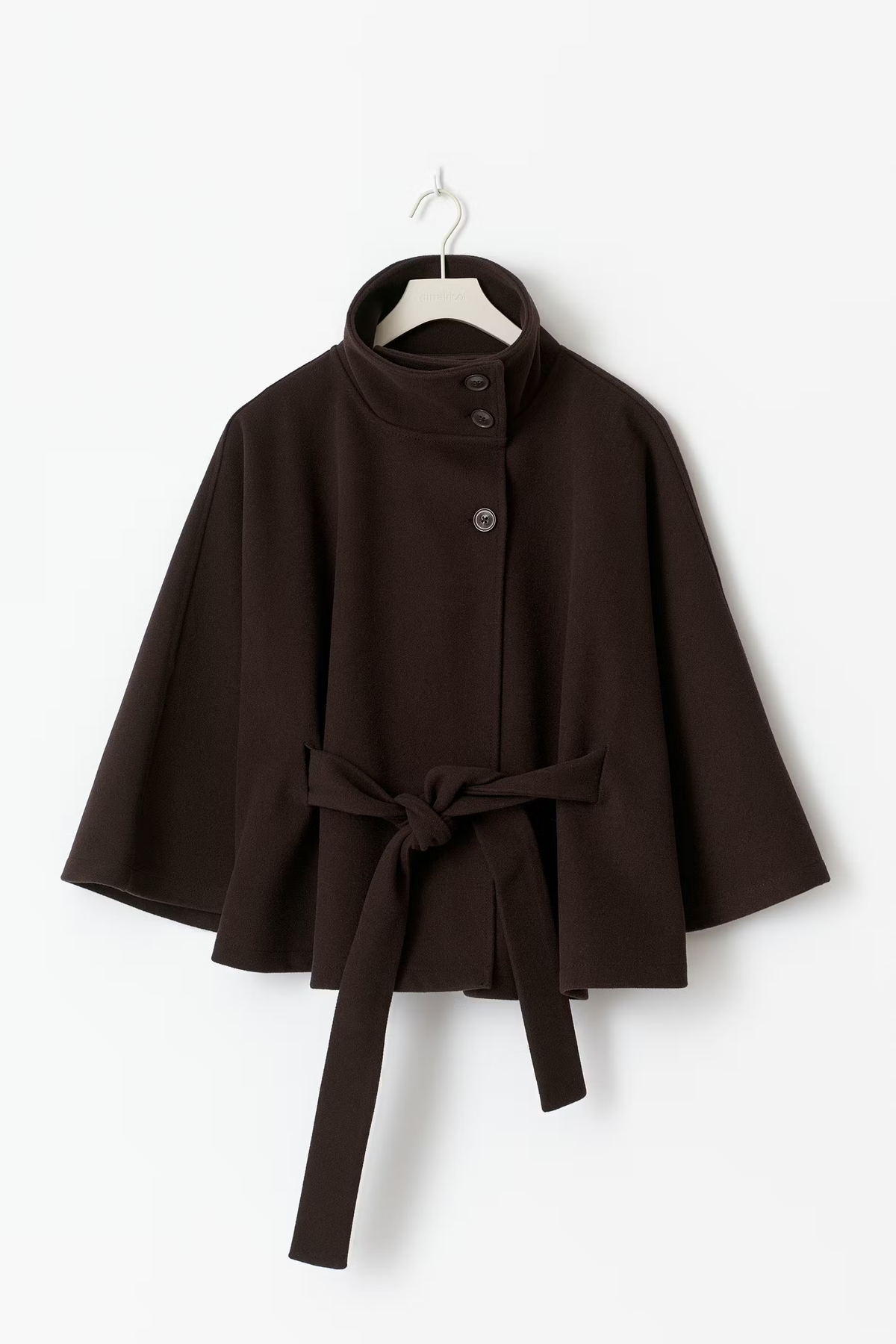 Cape Coat Belted Cream High Neck Women's – Casual, Office, Holiday, Gift · Faylori