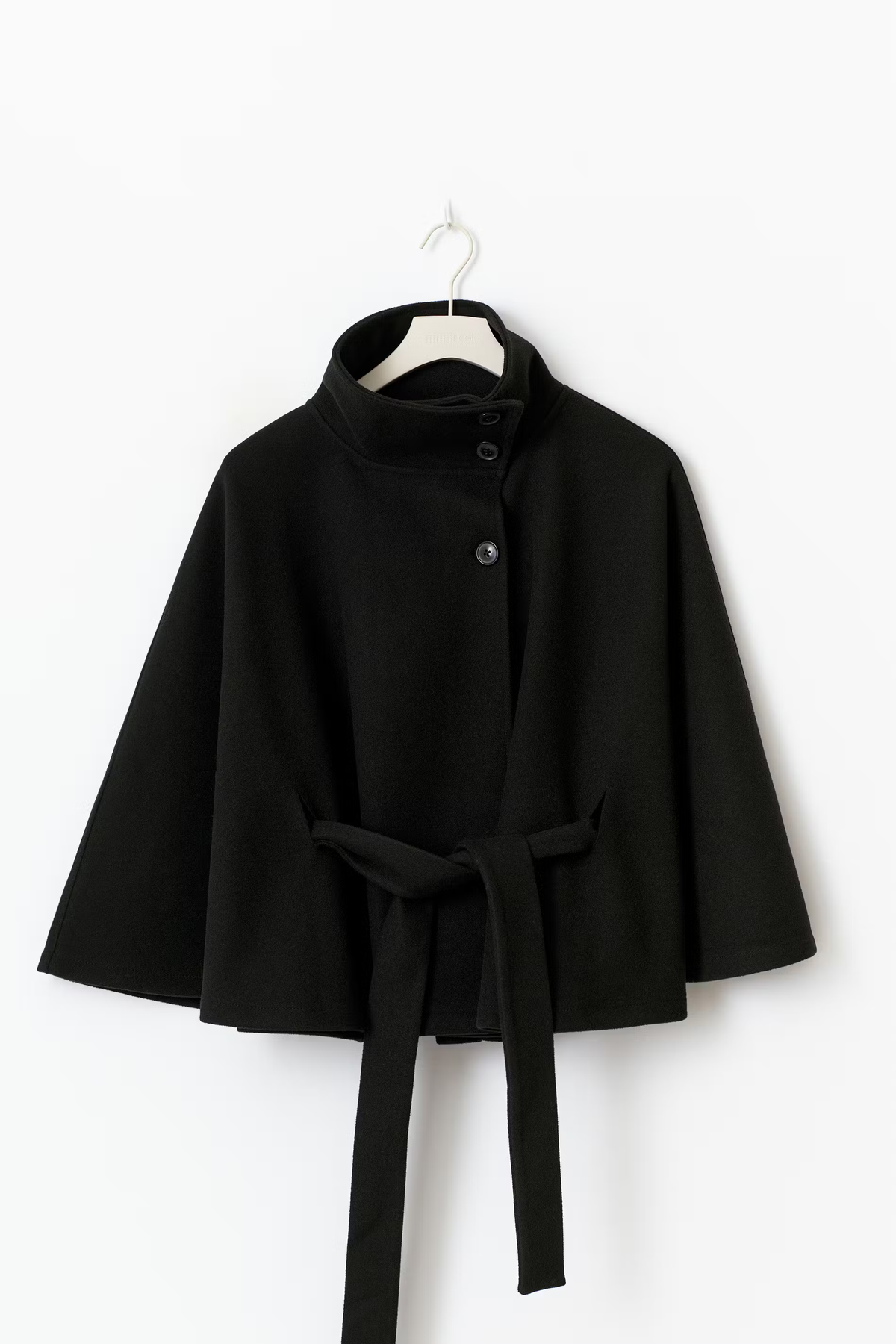 Cape Coat Belted Cream High Neck Women's – Casual, Office, Holiday, Gift · Faylori