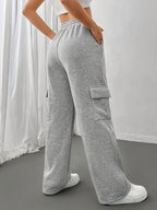 Cargo Joggers Grey Drawstring Wide Leg Women's – Casual, Office, Holiday, Gift · Faylori