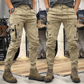 Cargo Pants Men's Multi-Pocket Khaki Drawstring Jogger Trousers – Casual, Outdoor Everyday Wear