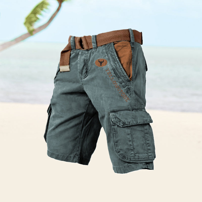 Cargo Shorts Men's Gray Cotton Multi-Pocket – Casual, Outdoor, Everyday Wear · Faylori