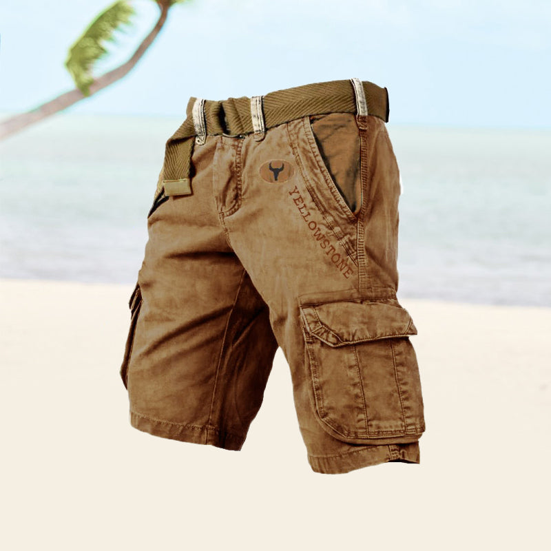 Cargo Shorts Men's Gray Cotton Multi-Pocket – Casual, Outdoor, Everyday Wear · Faylori
