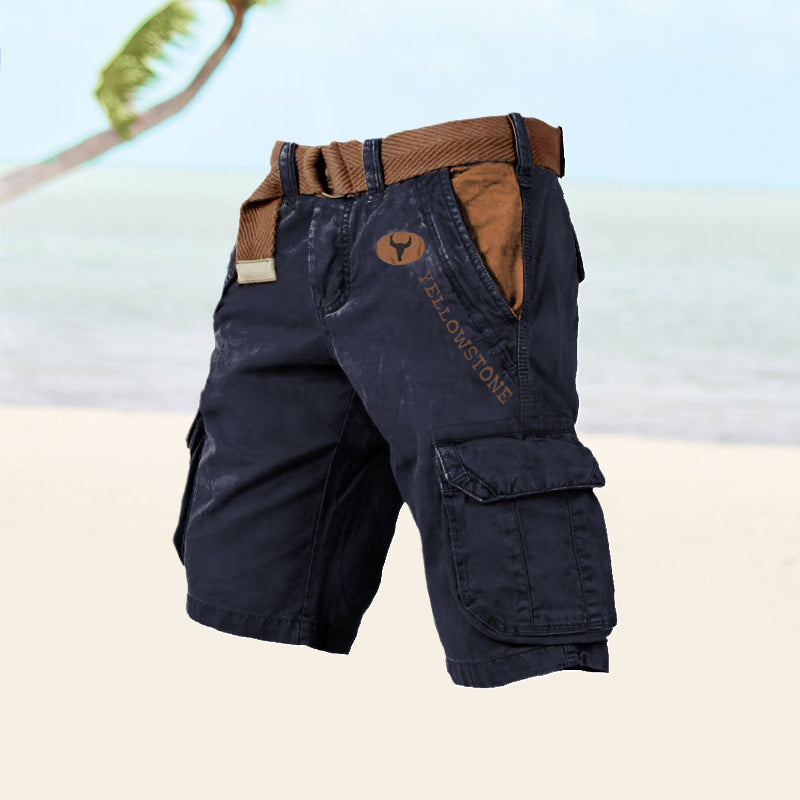 Cargo Shorts Men's Gray Cotton Multi-Pocket – Casual, Outdoor, Everyday Wear · Faylori