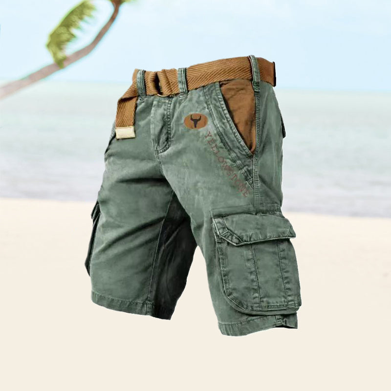 Cargo Shorts Men's Gray Cotton Multi-Pocket – Casual, Outdoor, Everyday Wear · Faylori