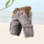 Cargo Shorts Men's Gray Cotton Multi-Pocket – Casual, Outdoor, Everyday Wear · Faylori